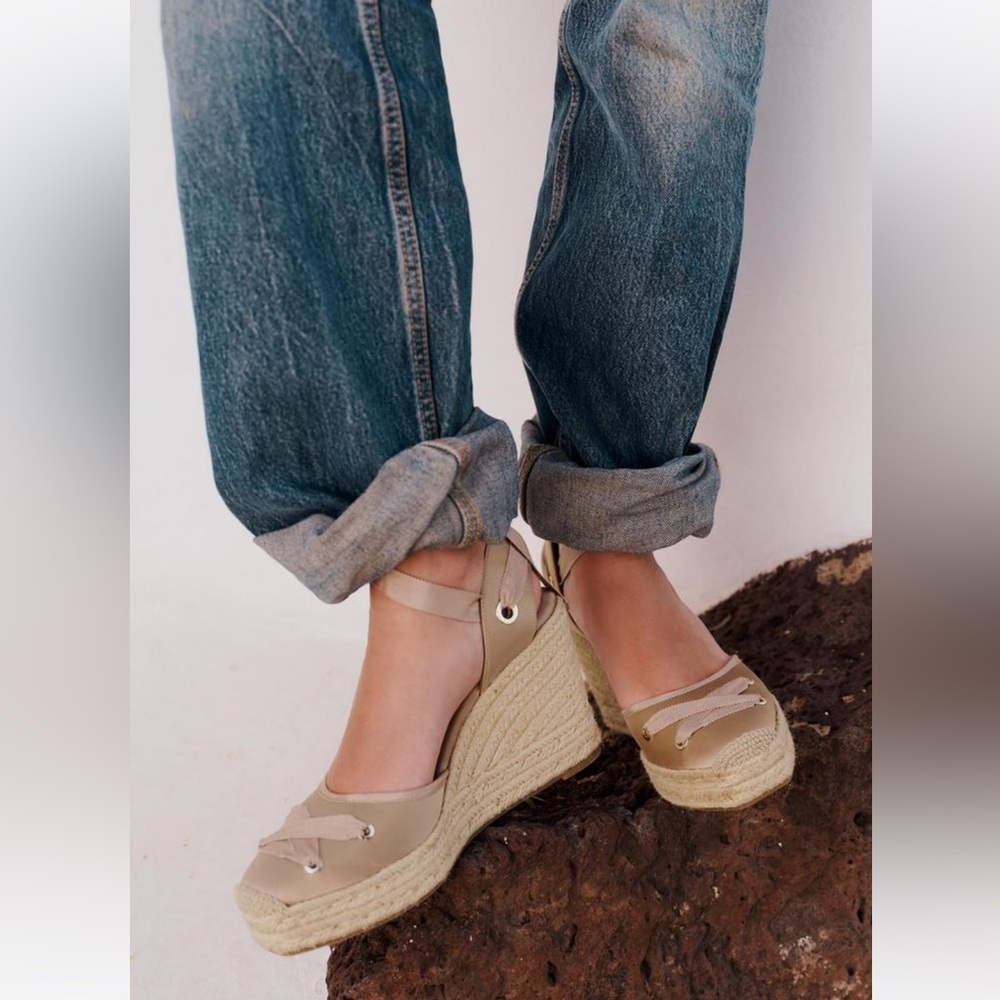 Zara Lace Up Espadrille Wedge Sandals